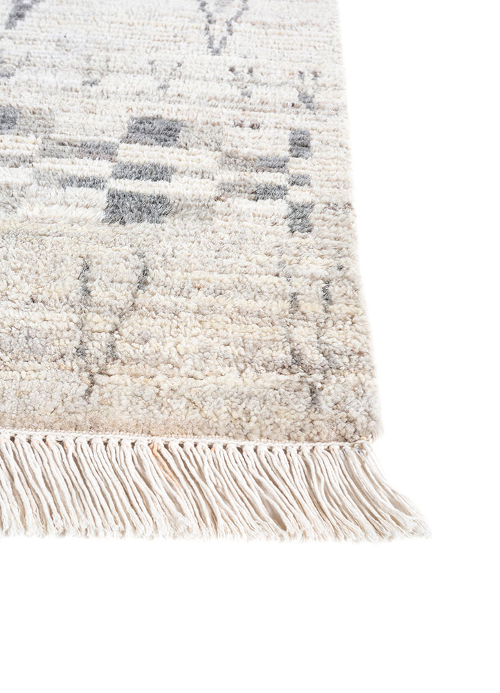manifest ivory afghan wool hand knotted Rug - Corner