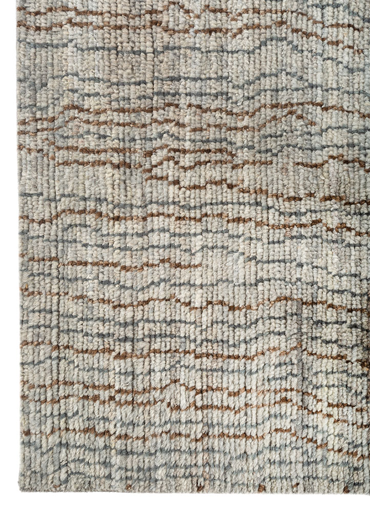 manifest blue afghan wool hand knotted Rug - Corner