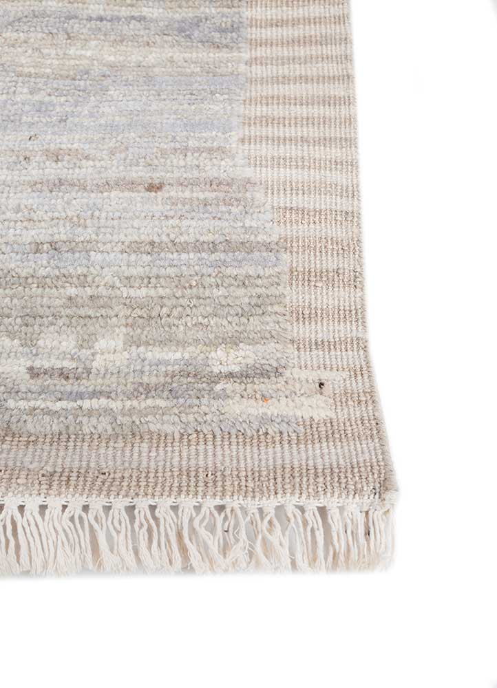 blythe grey and black afghan wool hand knotted Rug - Corner