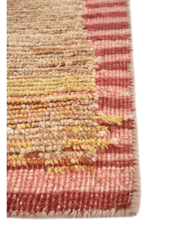 blythe gold afghan wool hand knotted Rug - Corner