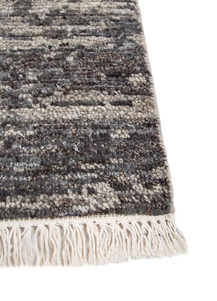 manifest grey and black afghan wool hand knotted Rug - Corner