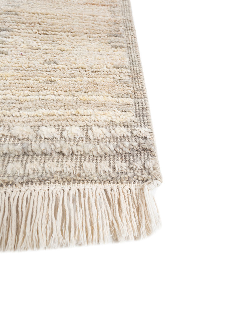 manifest ivory afghan wool hand knotted Rug - Corner