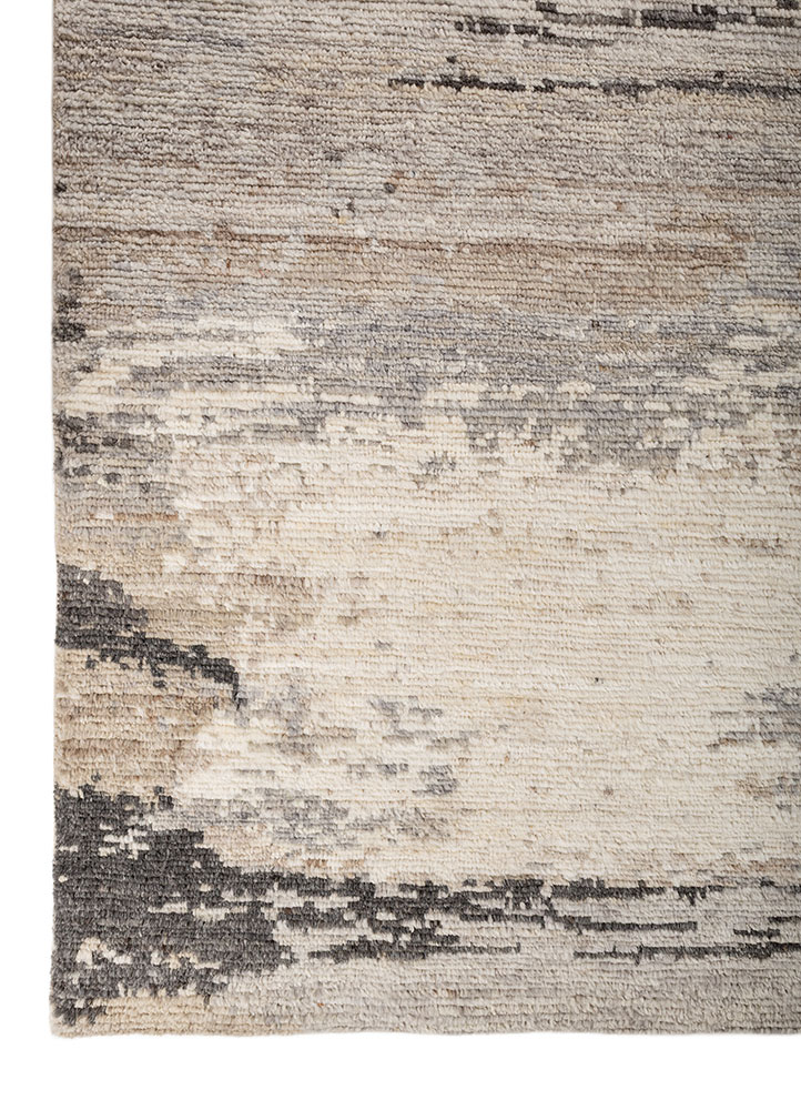 uvenuti ivory afghan wool hand knotted Rug - Corner