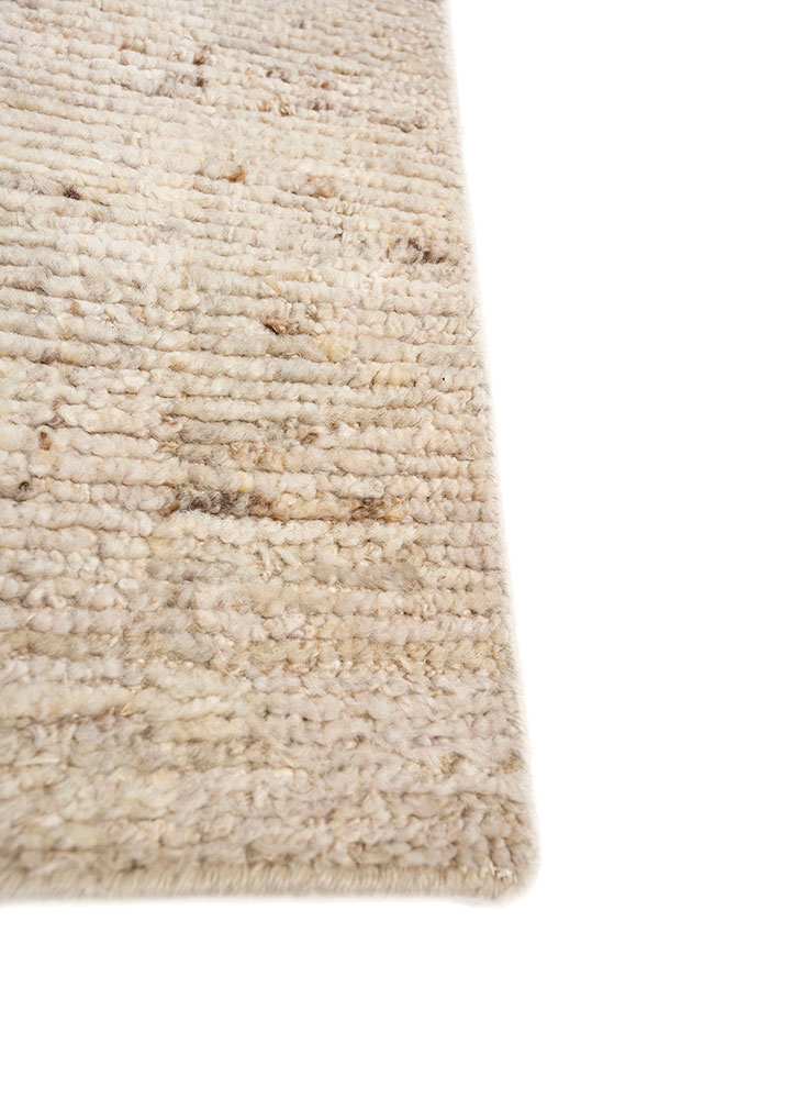manifest beige and brown afghan wool hand knotted Rug - Corner