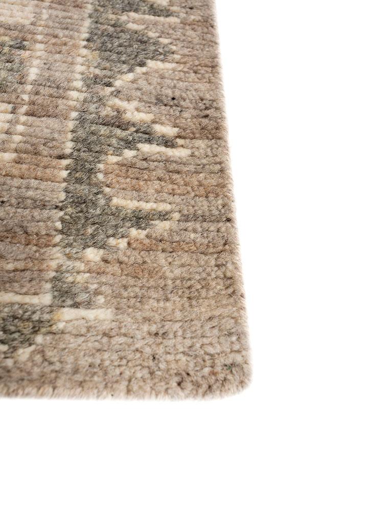 manifest ivory afghan wool hand knotted Rug - Corner