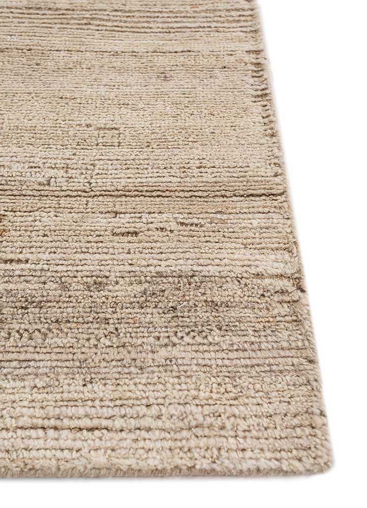 manifest beige and brown afghan wool hand knotted Rug - Corner