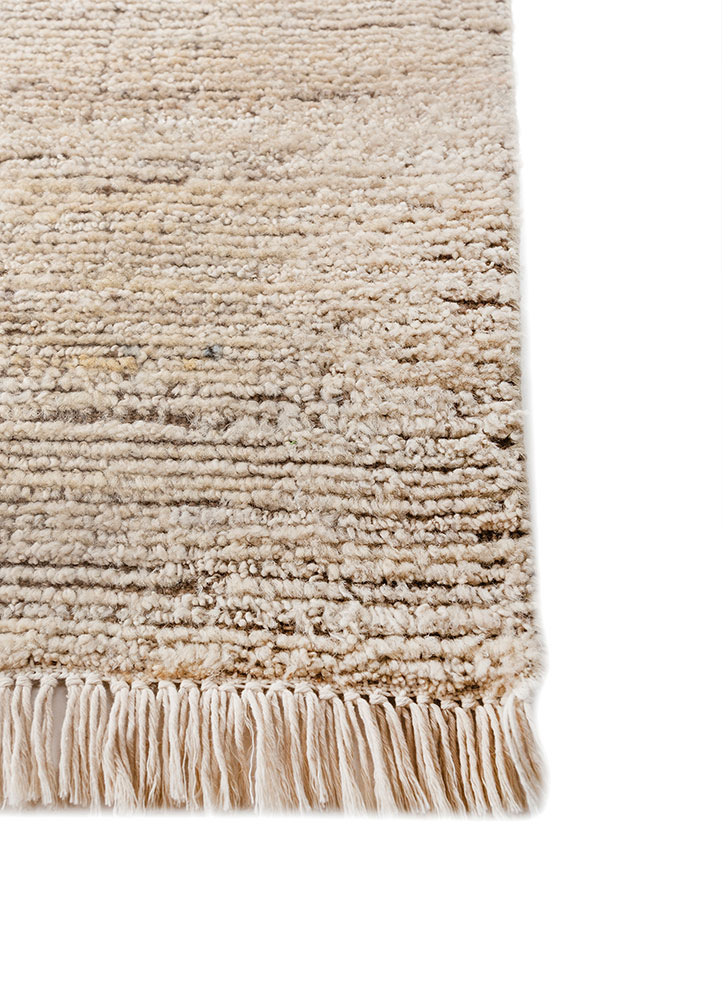 manifest beige and brown afghan wool hand knotted Rug - Corner