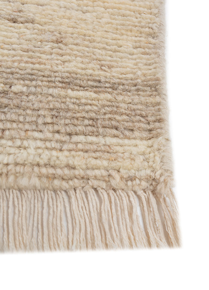 blythe beige and brown afghan wool hand knotted Rug - Corner