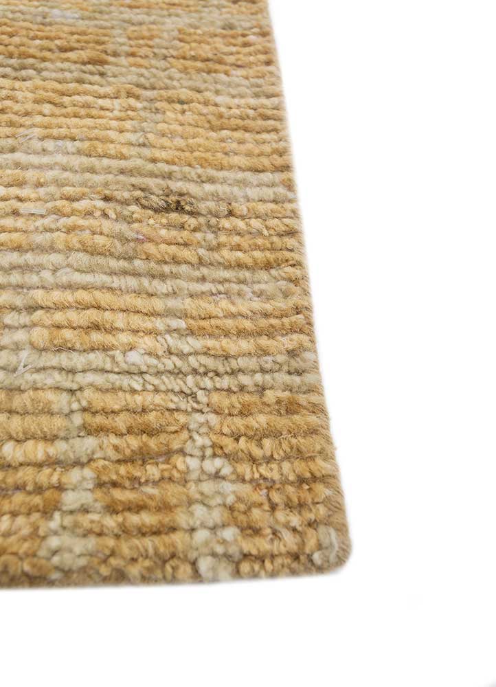 manifest gold afghan wool hand knotted Rug - Corner