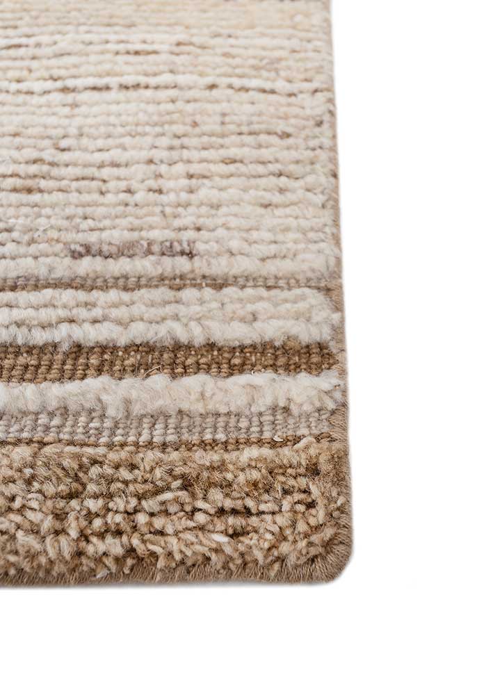 blythe ivory afghan wool hand knotted Rug - Corner