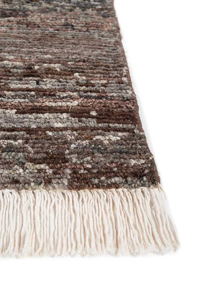 manifest beige and brown afghan wool hand knotted Rug - Corner