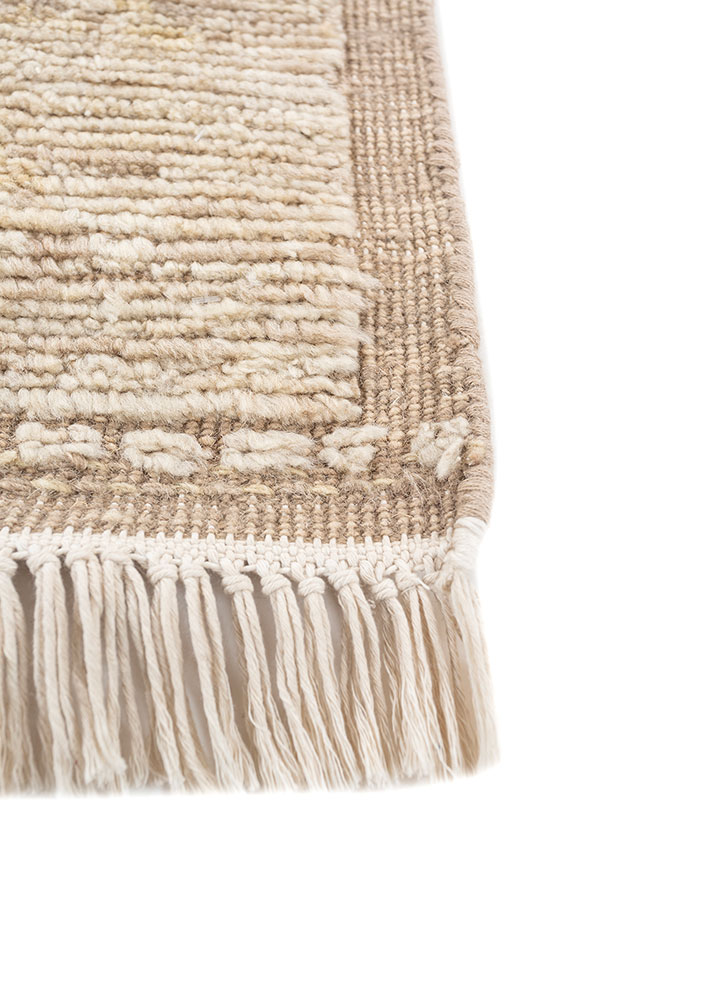 manifest gold afghan wool hand knotted Rug - Corner