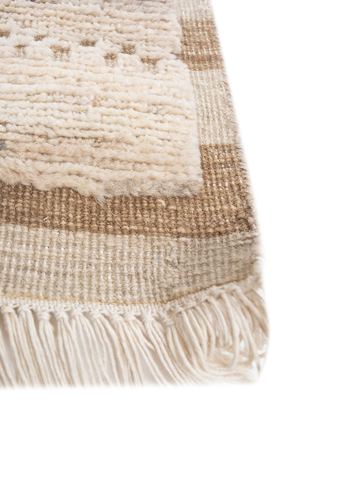 manifest ivory afghan wool hand knotted Rug - Corner