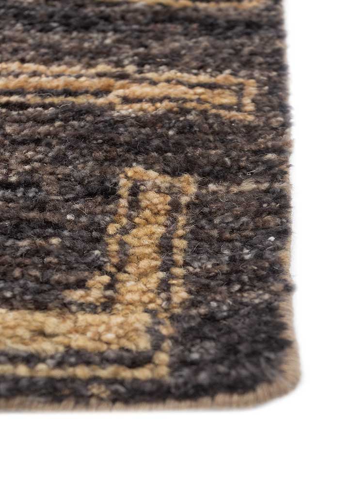 manifest blue afghan wool hand knotted Rug - Corner