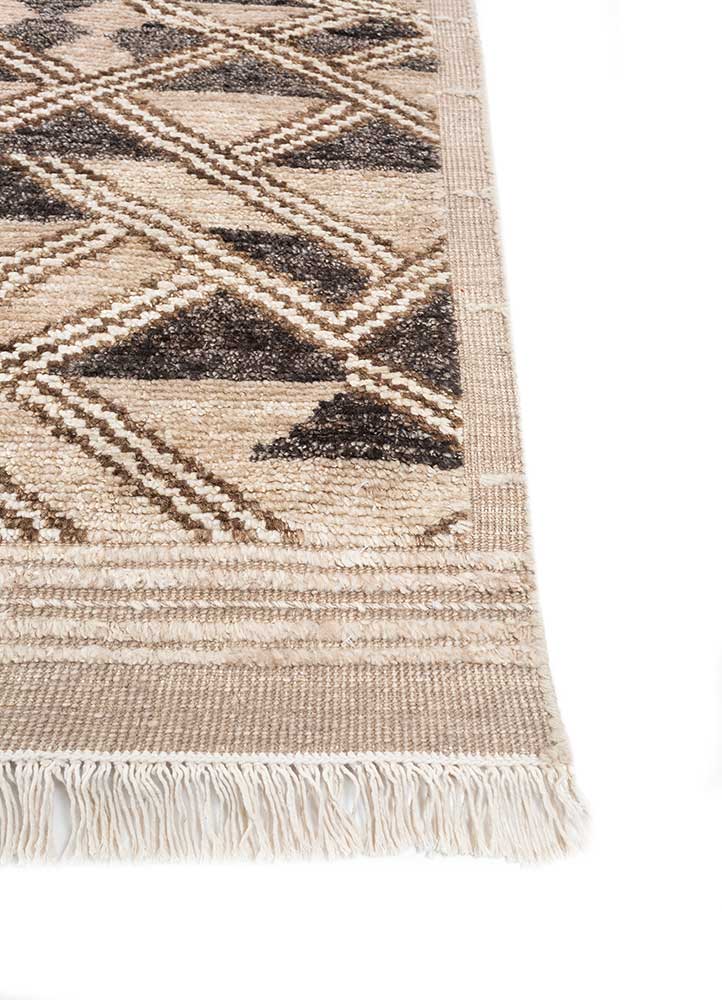 manifest blue afghan wool hand knotted Rug - Corner