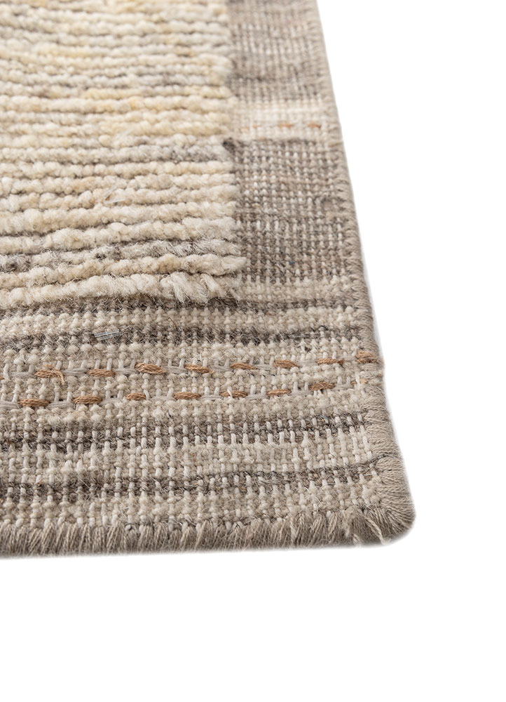 manifest ivory afghan wool hand knotted Rug - Corner