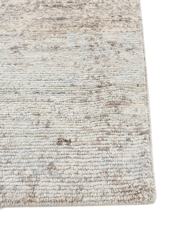uvenuti ivory afghan wool hand knotted Rug - Corner