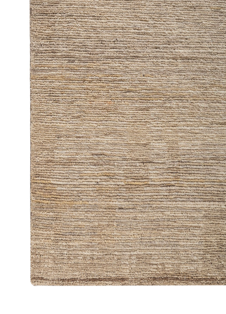 manifest beige and brown wool hand knotted Rug - Corner