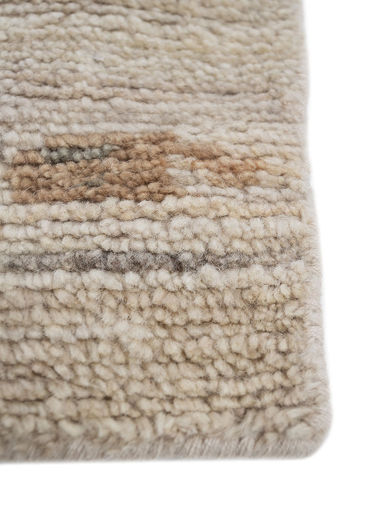 entropy blue wool hand knotted Rug - Corner