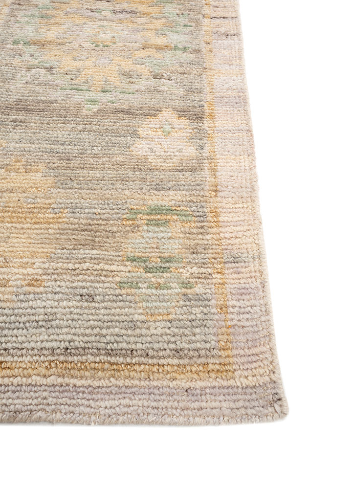 erbe blue wool hand knotted Rug - Corner