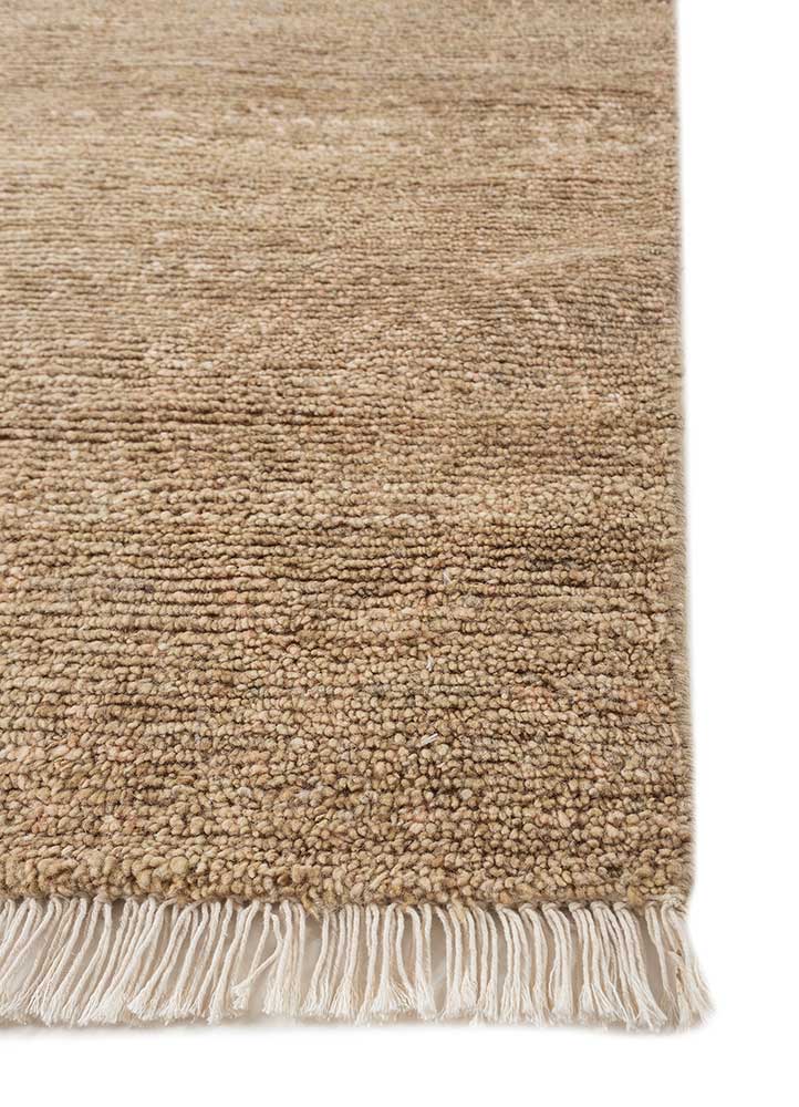 aprezo beige and brown wool hand knotted Rug - Corner