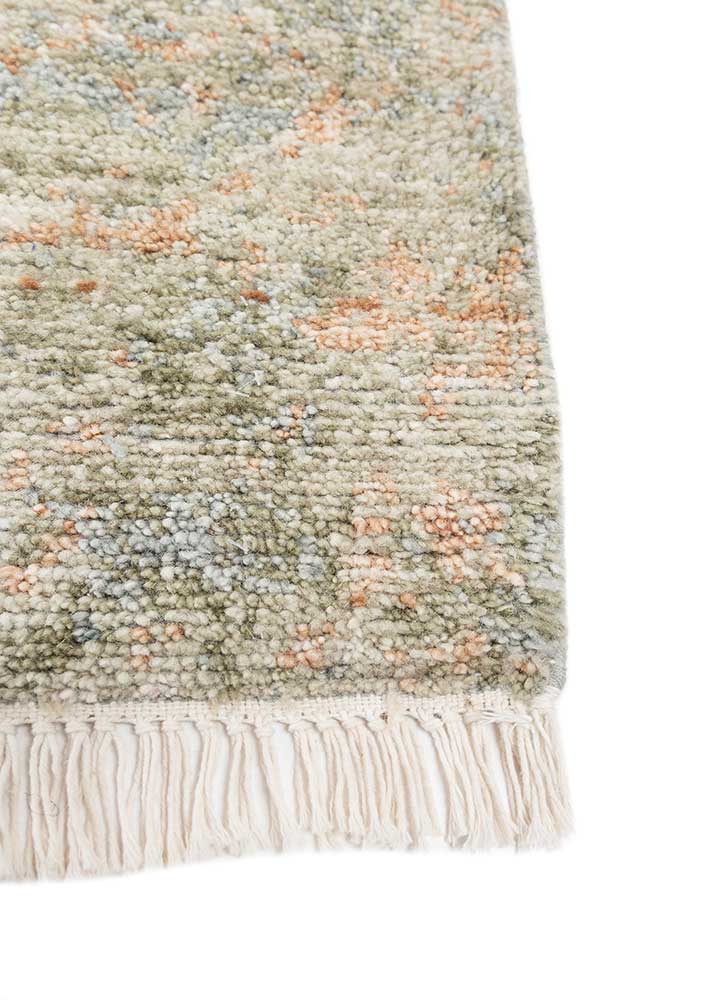 entropy ivory wool hand knotted Rug - Corner