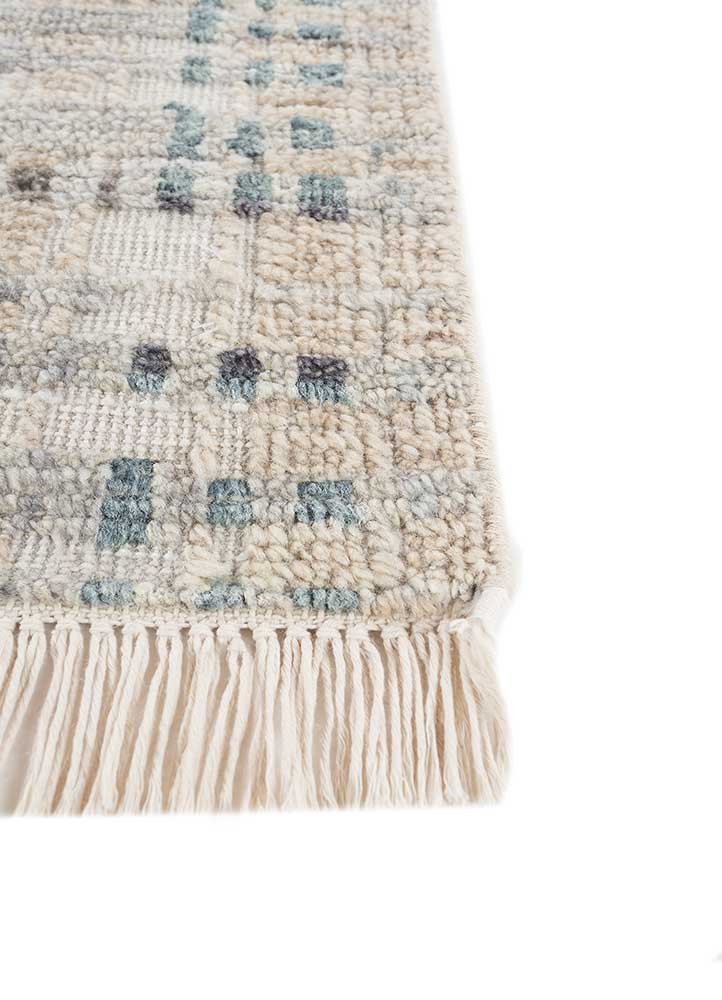 manifest beige and brown wool hand knotted Rug - Corner