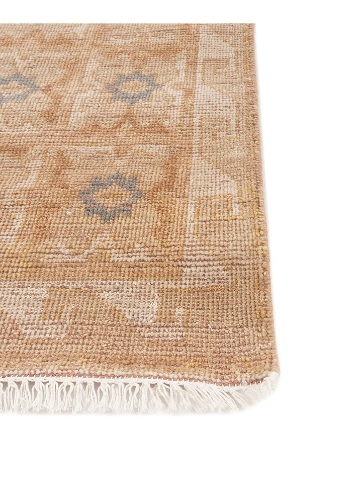 erbe red and orange wool hand knotted Rug - Corner