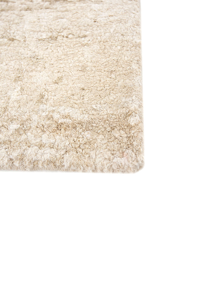gulmarg beige and brown silk hand knotted Rug - Corner