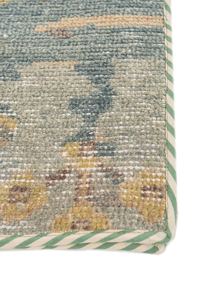 table mats blue wool hand knotted Accessorie - Corner