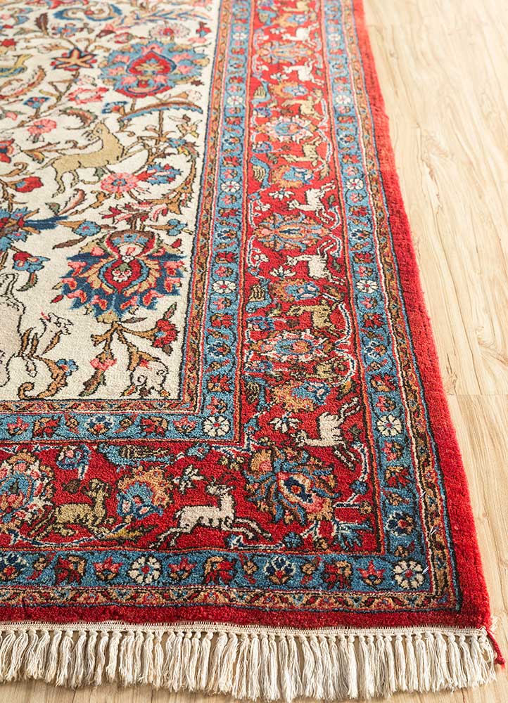 aalam gold wool hand knotted Rug - Corner
