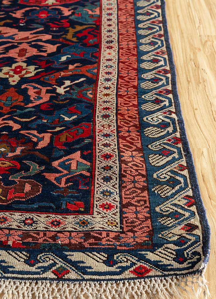 nuray multi wool hand knotted Rug - Corner
