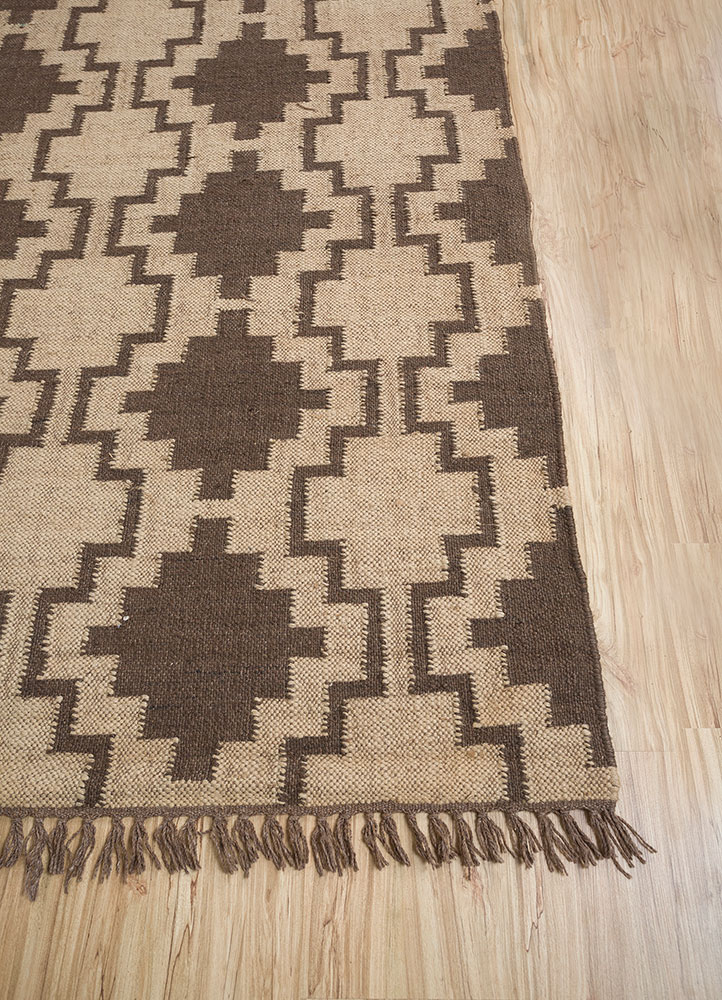 nomadic threads beige and brown jute and hemp flat weaves Rug - Corner