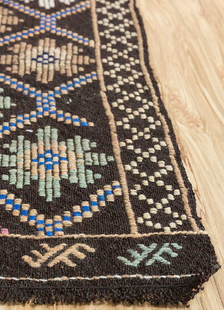 nuray beige and brown wool hand knotted Rug - Corner