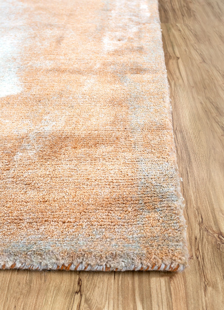 tesoro beige and brown wool hand loom Rug - Corner