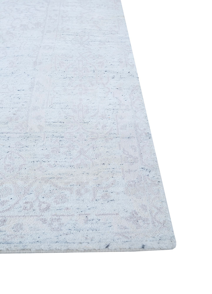 far east grey and black bamboo silk hand knotted Rug - Corner