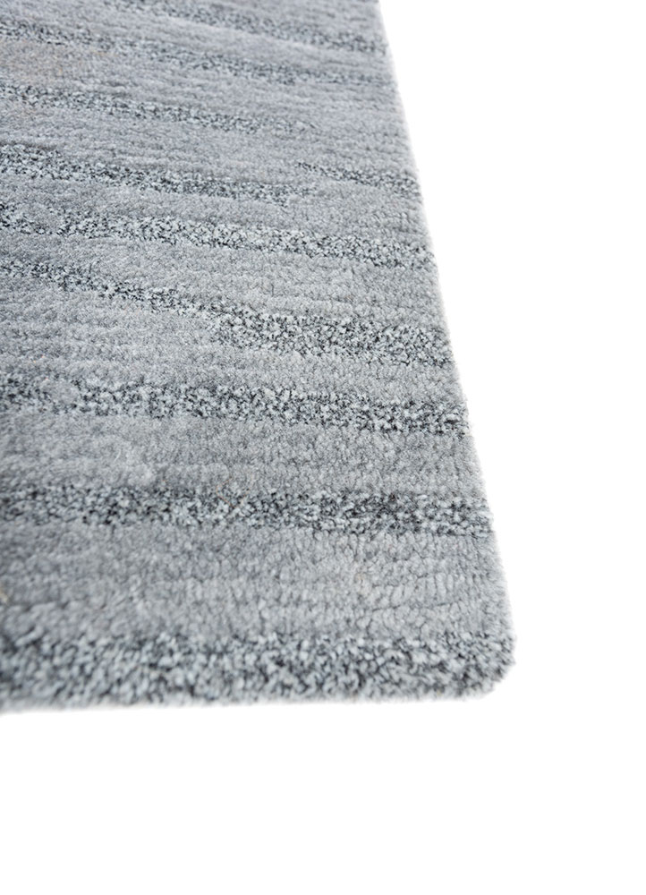 hula grey and black polyester hand knotted Rug - Corner
