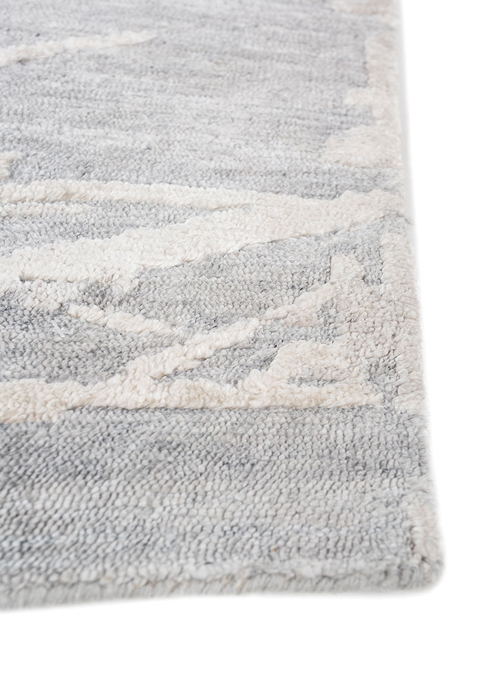 entropy blue viscose hand knotted Rug - Corner