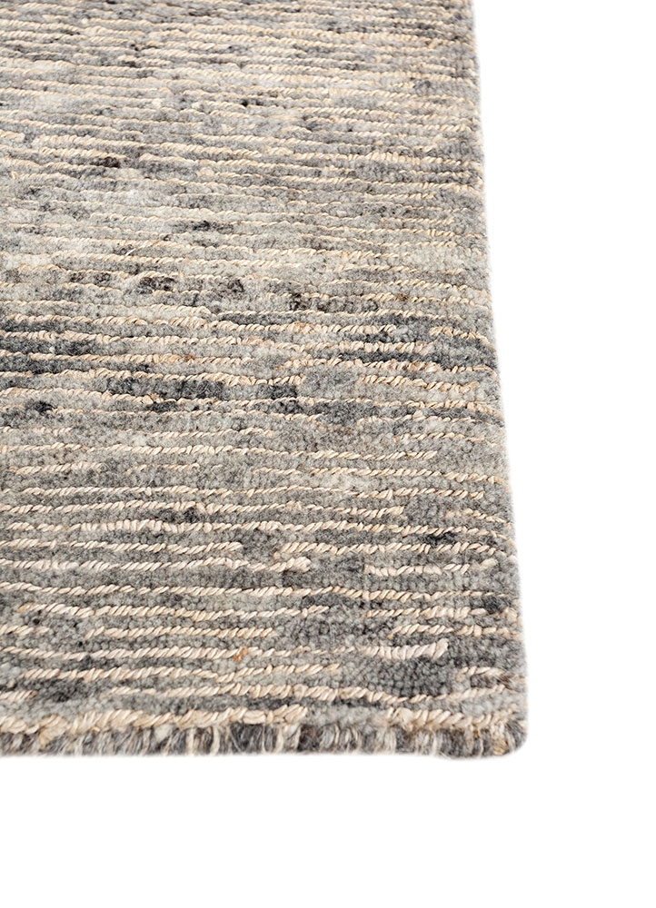 manifest beige and brown wool hand knotted Rug - Corner