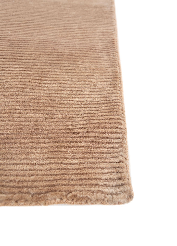 azalea beige and brown wool hand knotted Rug - Corner