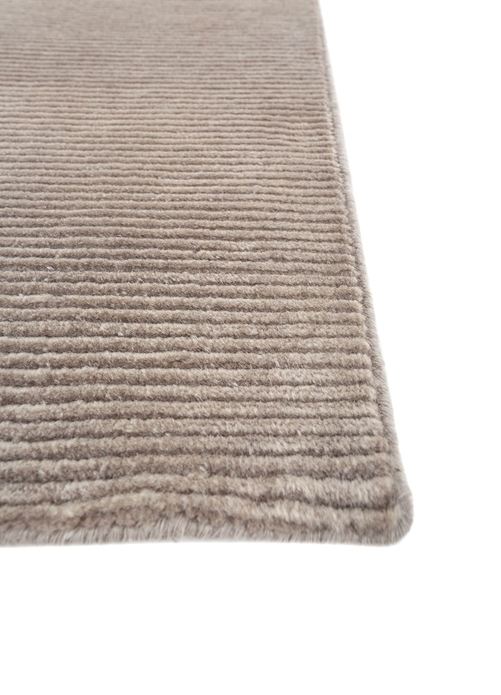 azalea grey and black wool hand knotted Rug - Corner