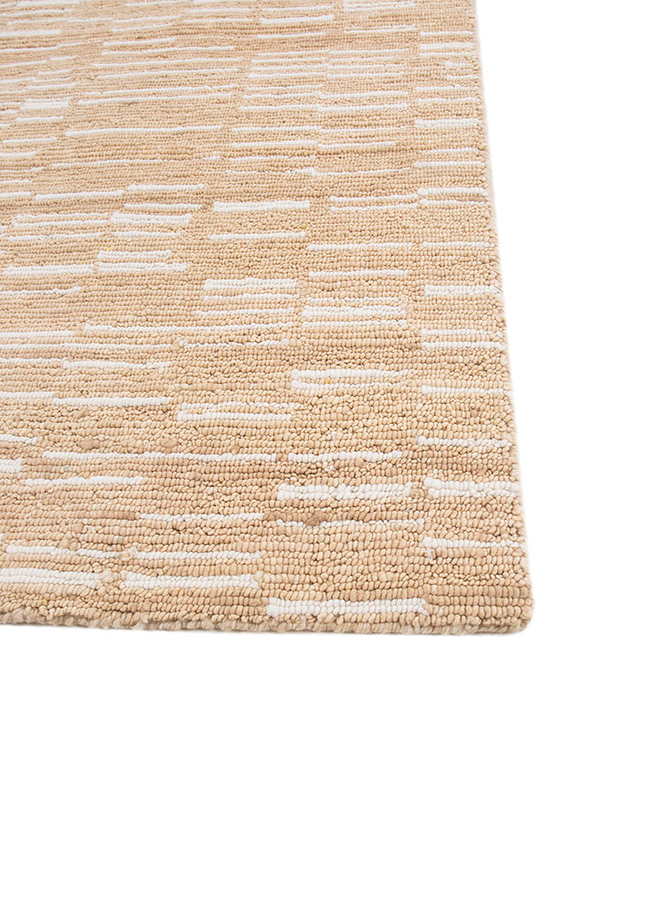 blythe beige and brown wool hand knotted Rug - Corner
