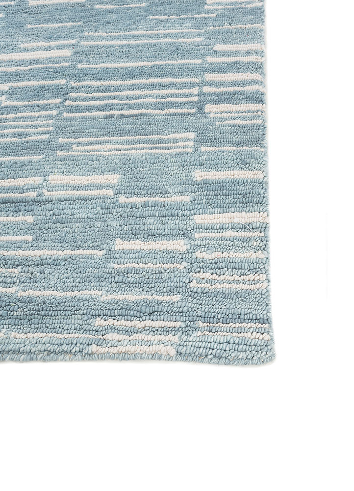 blythe ivory wool hand knotted Rug - Corner