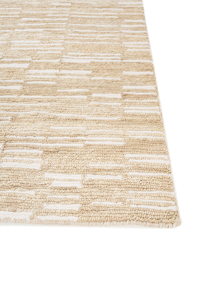 blythe ivory wool hand knotted Rug - Corner
