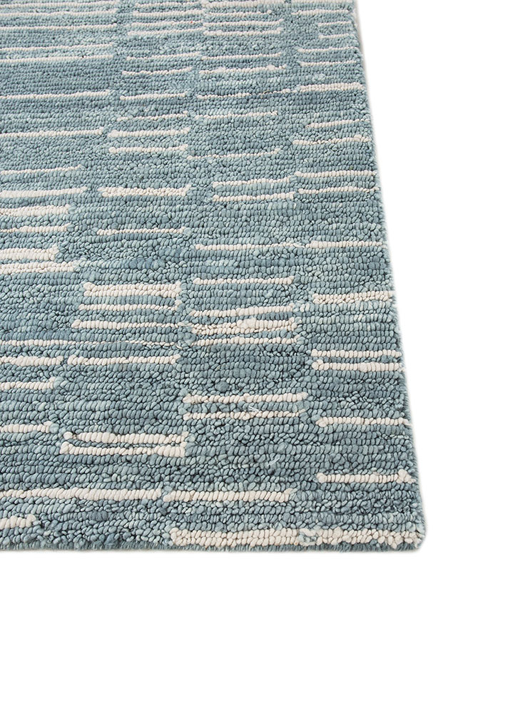 blythe ivory wool hand knotted Rug - Corner