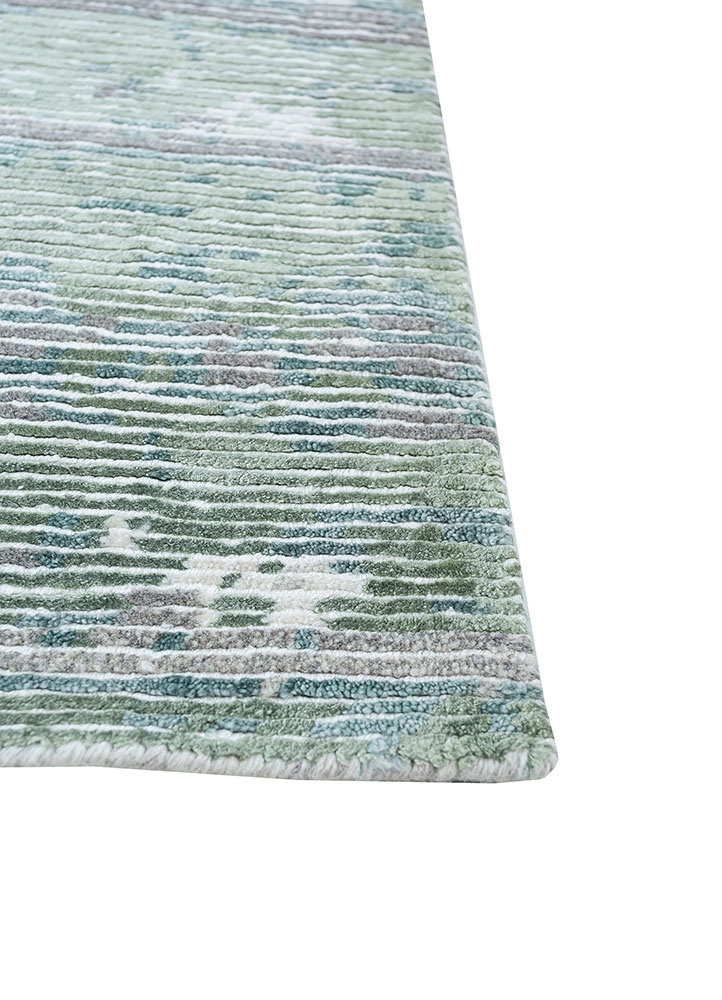 entropy grey and black wool and viscose hand knotted Rug - Corner