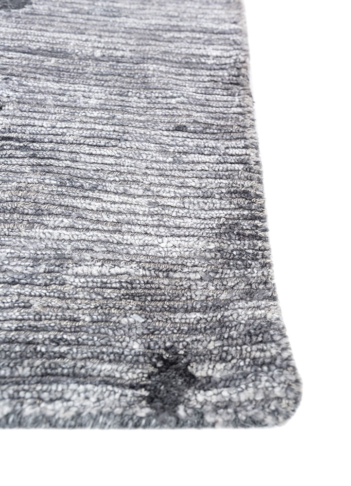 entropy blue wool and viscose hand knotted Rug - Corner