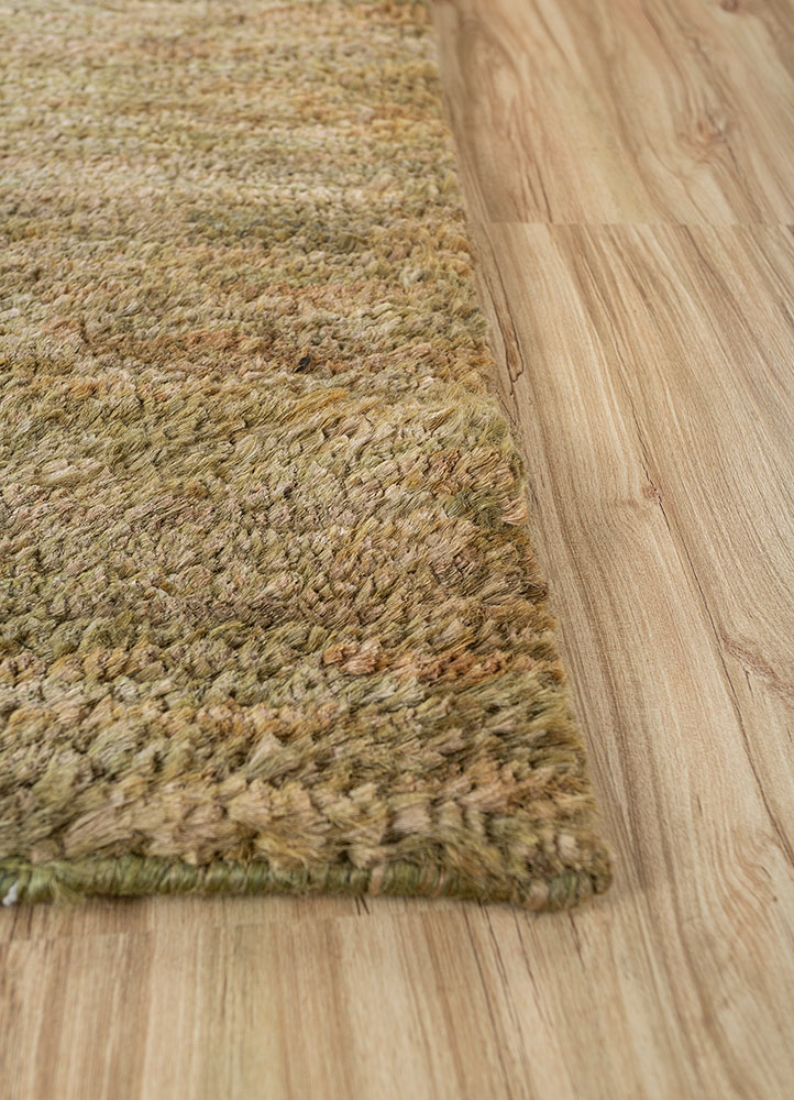 hula gold jute and hemp hand knotted Rug - Corner