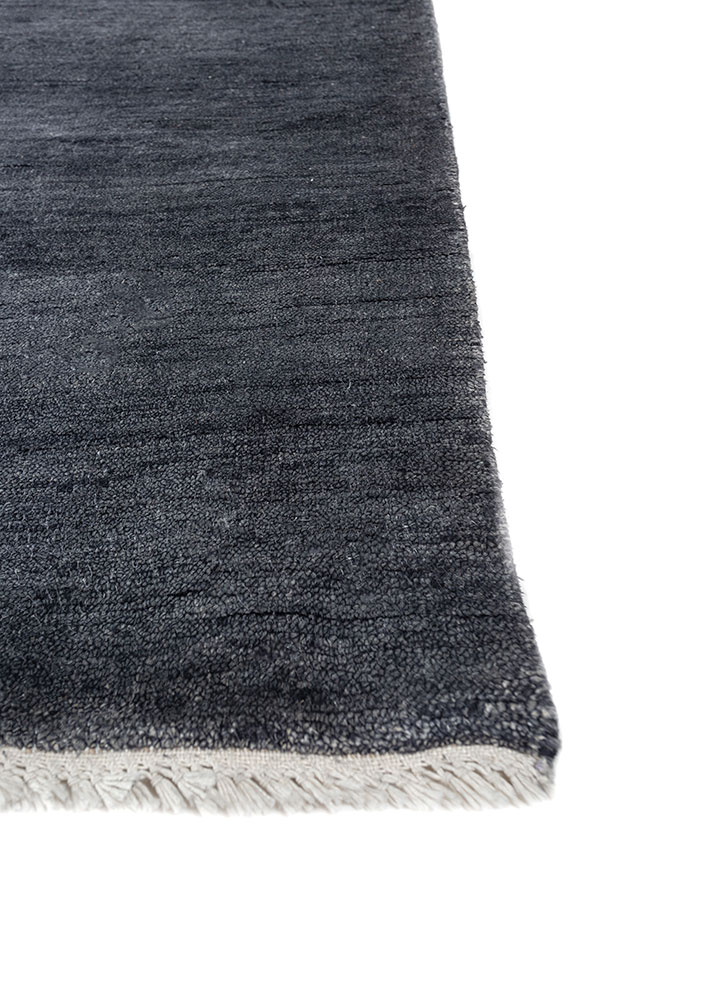 gulmarg blue silk hand knotted Rug - Corner