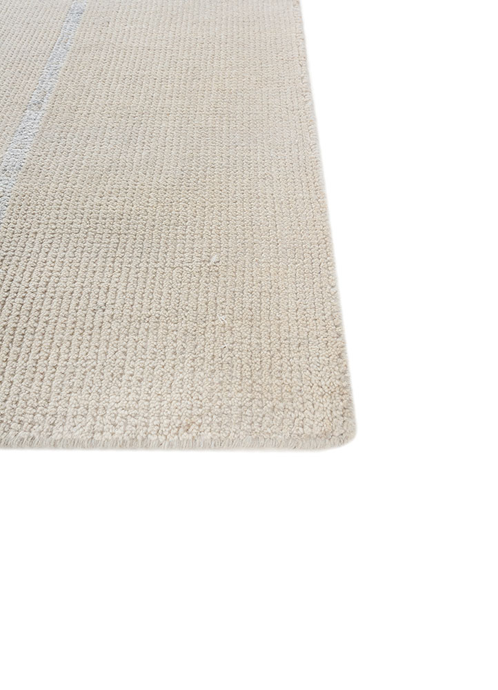 zuri ivory wool and bamboo silk hand knotted Rug - Corner